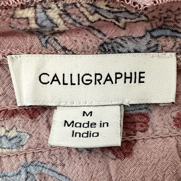 Calligraphie Boho Floral Smoked Romantic Long Sleeves Top - Picture 9 of 11